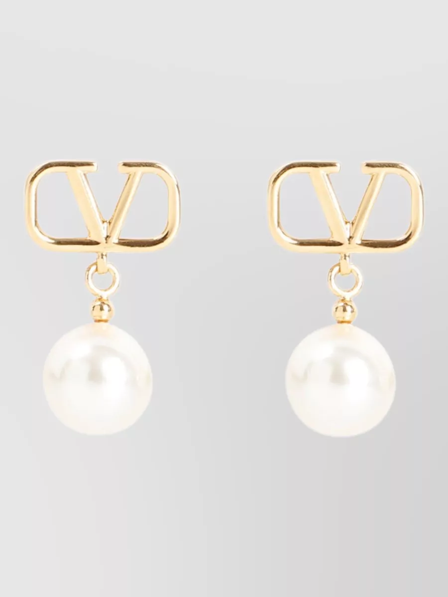 Valentino Garavani Vlogo Signature Pearl Drop Earrings
