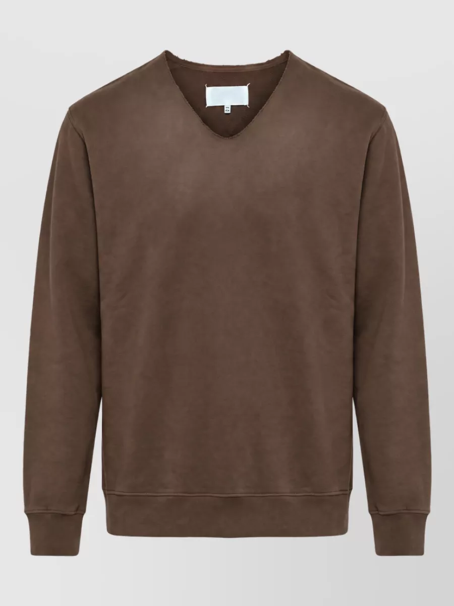 Maison Margiela cotton v-neck sweater