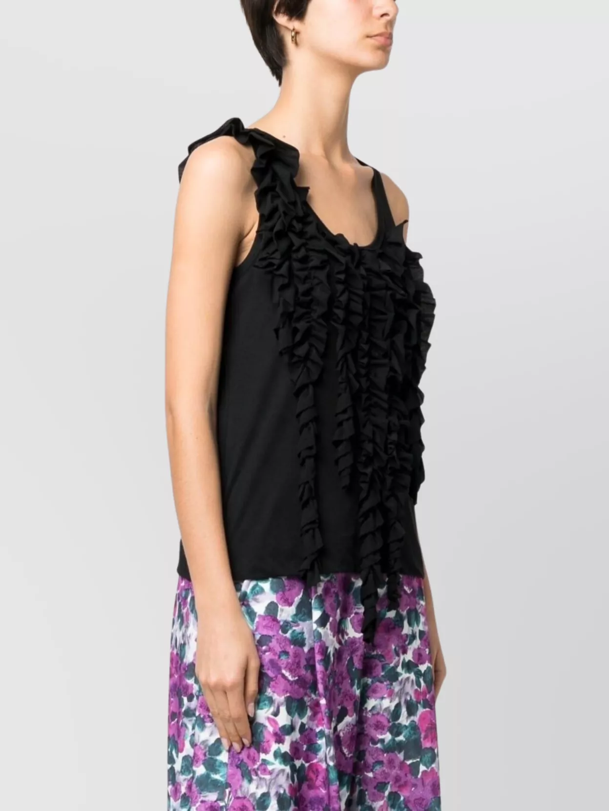 Dries Van Noten Sleeveless Top With Ruffle And Bow