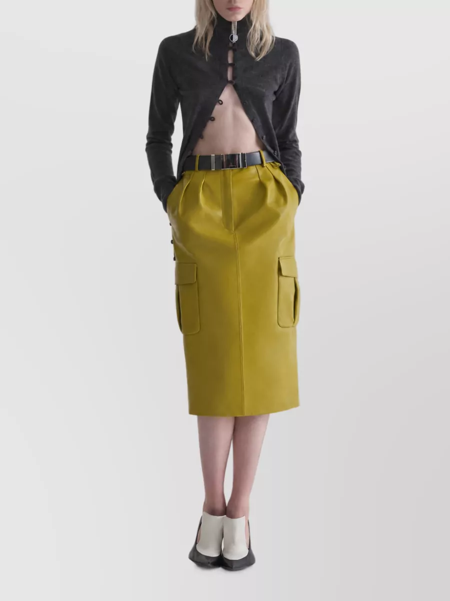 Mugler cashmere high-rise skirt
