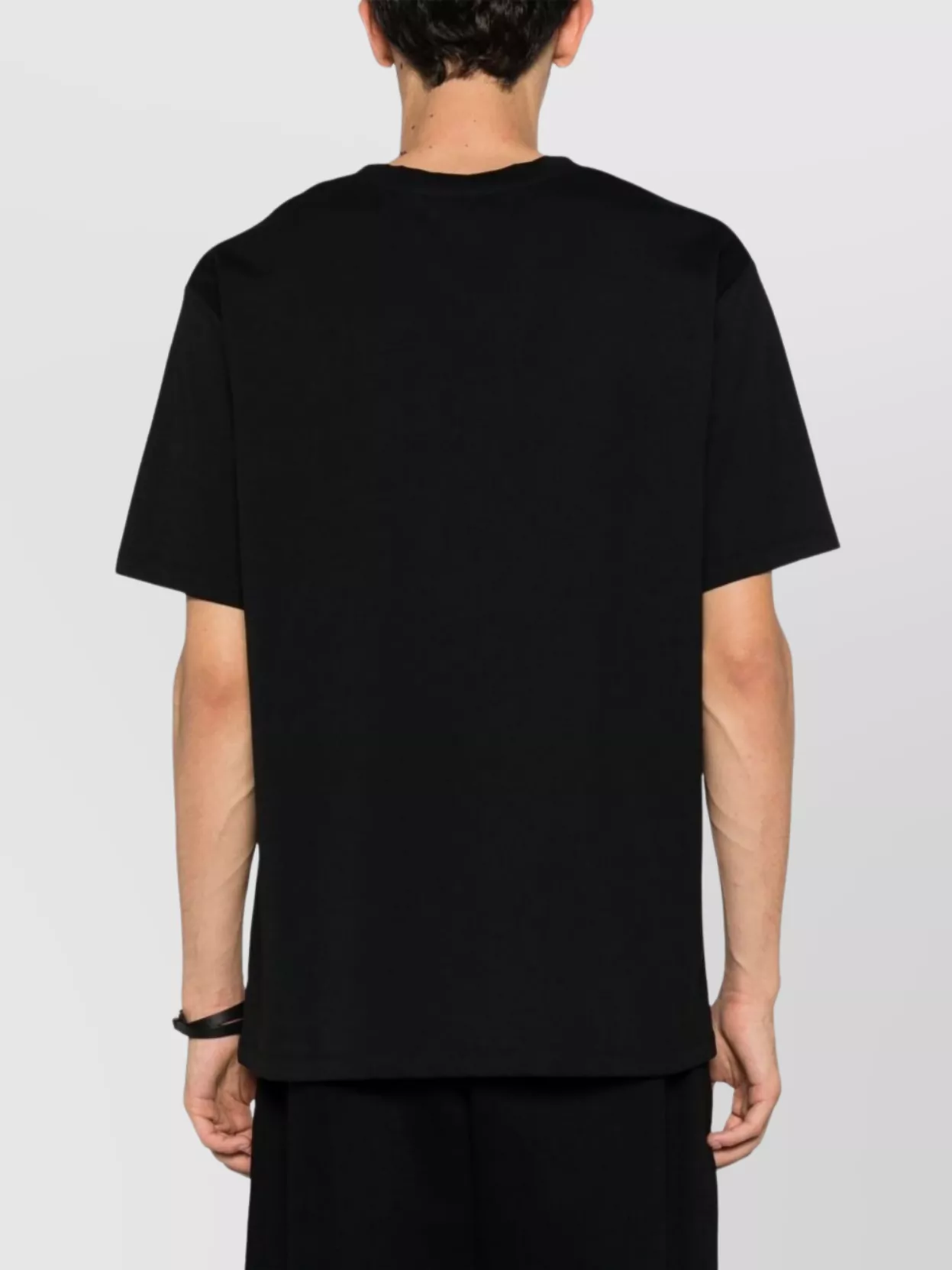 Balmain Black Crewneck T-shirt With Logo Lettering On The Front In Cotton Man
