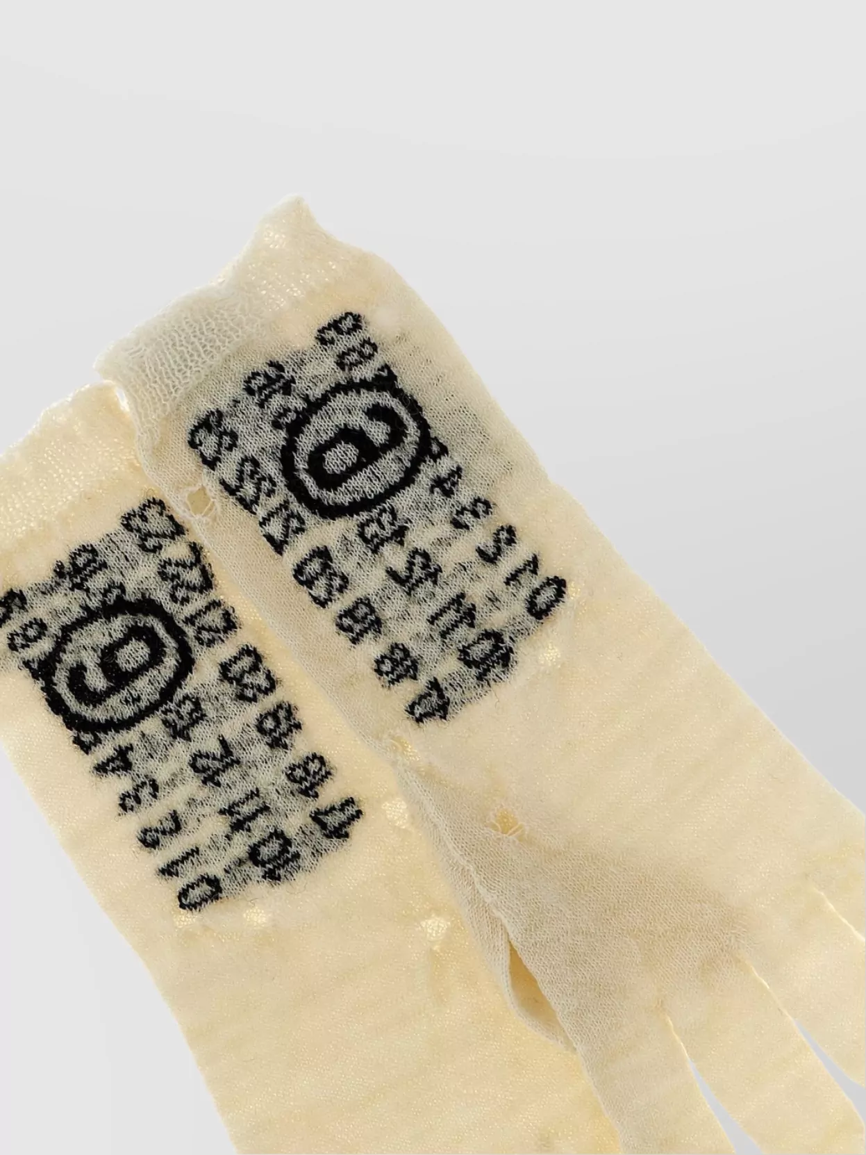 Mm6 Maison Margiela Numeric Signature Gloves Featuring Graphic Print