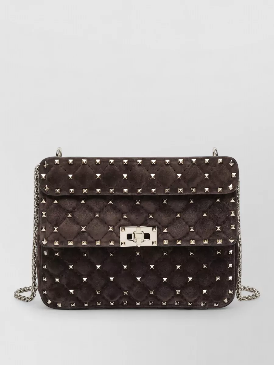Valentino Garavani rockstud spike medium suede shoulder bag