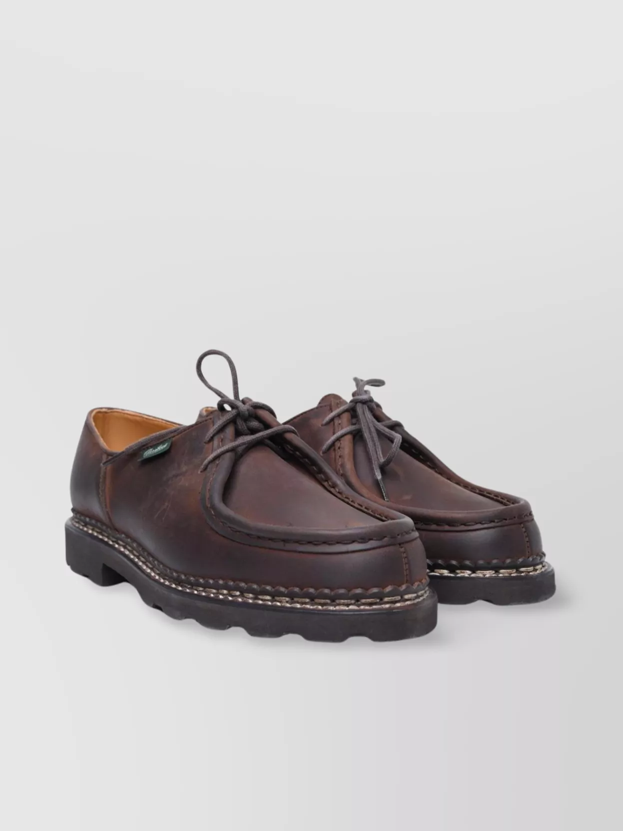 Paraboot 'michael' Lace-up Shoes Featuring Braided Trim In Brown