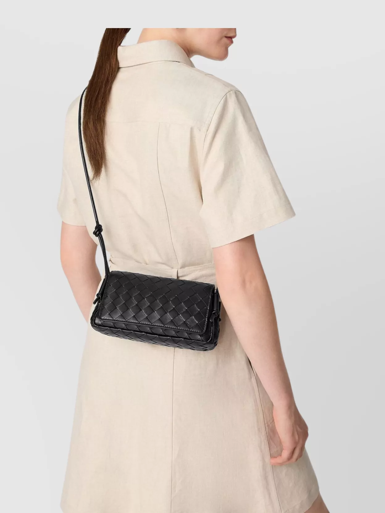 Bottega Veneta Woven Shoulder Bag Adjustable Strap