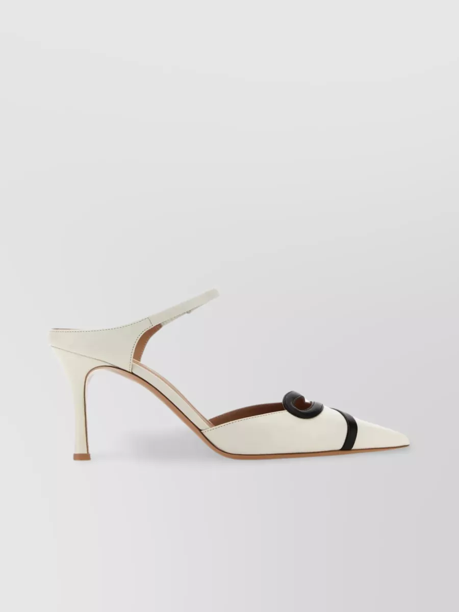 Shop Malone Souliers Pointed Toe Stiletto Mules In White
