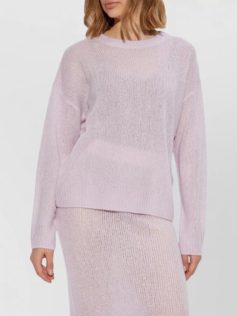 Lisa Yang Cashmere Silk Ribbed Crew Neck Sweatshirt