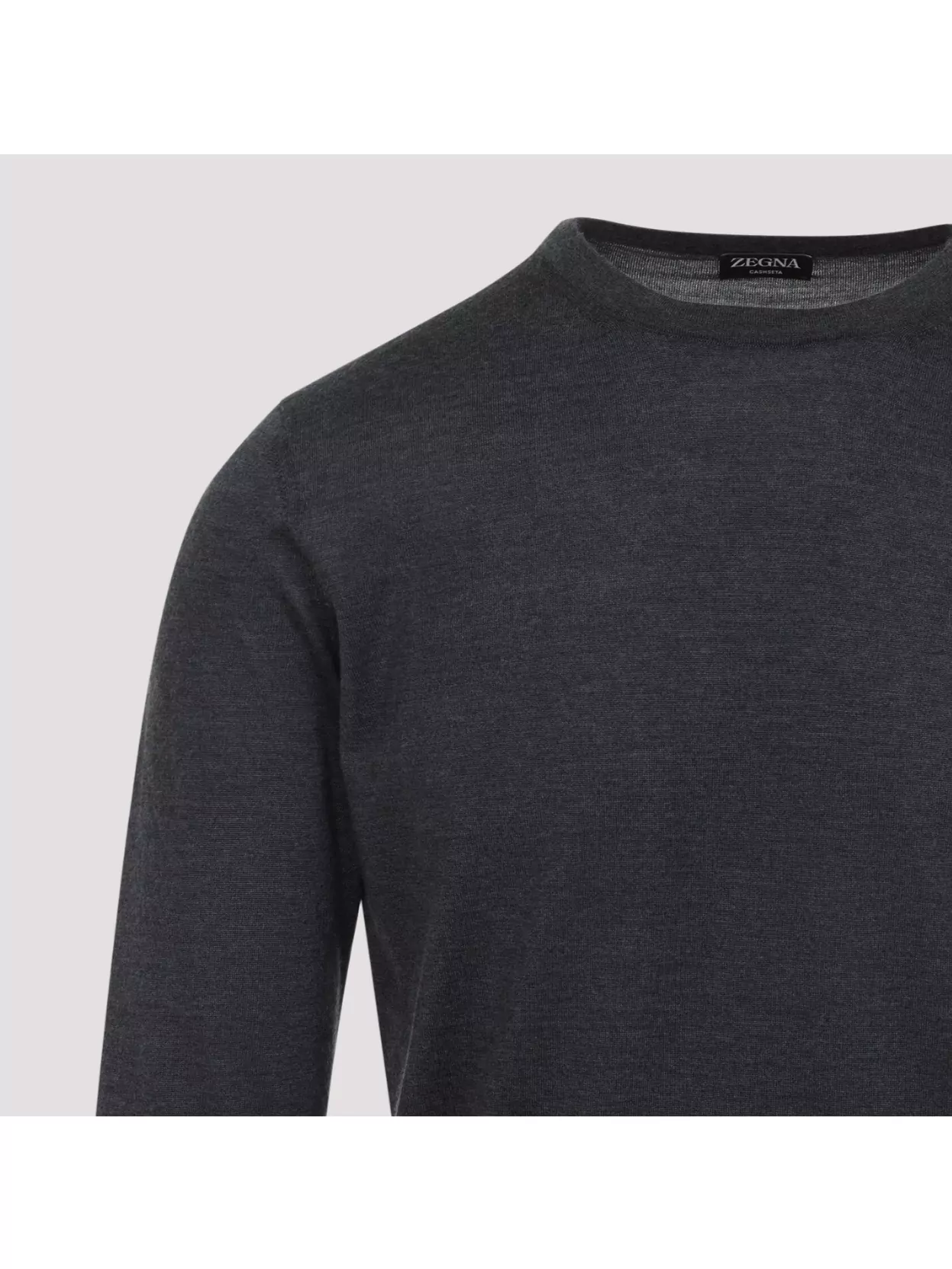 Zegna Soft Cashmere Crewneck Sweater With Ribbed Cuffs And Hem In Black
