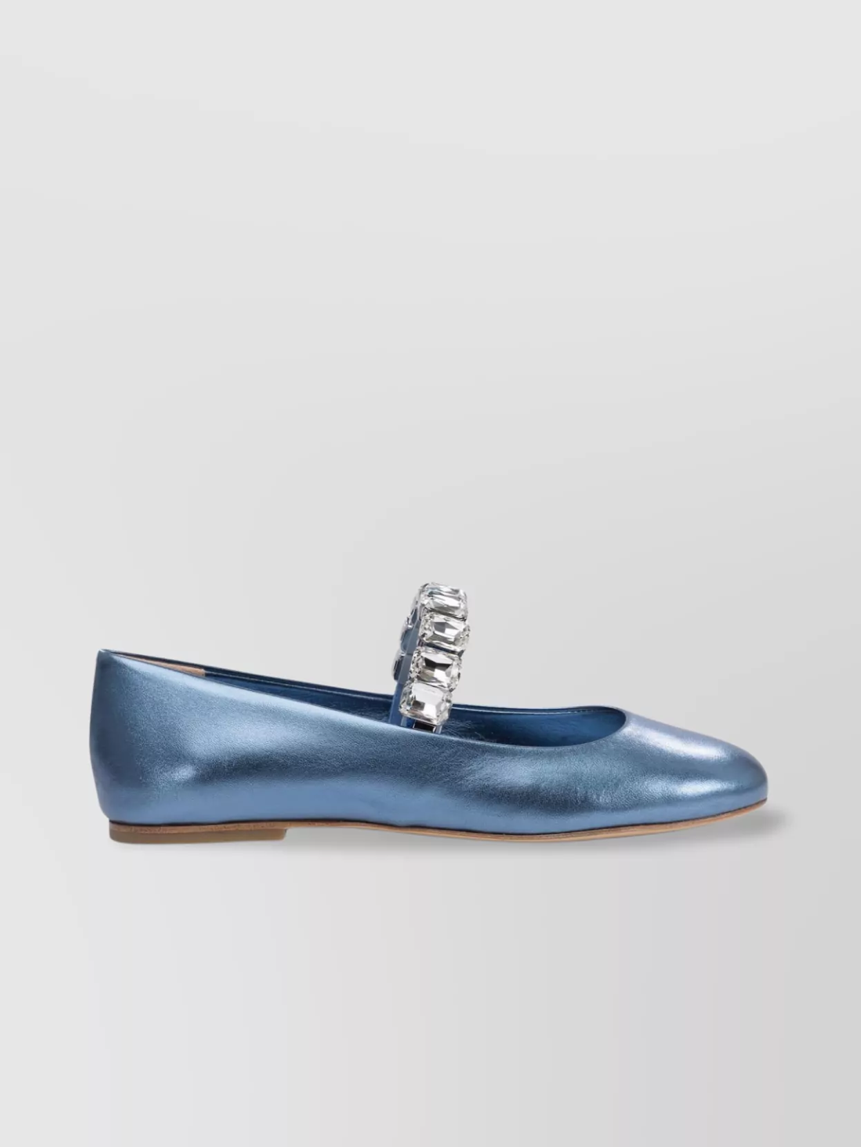 Casadei Round Toe Flat Sole Embellished Strap Ballerinas
