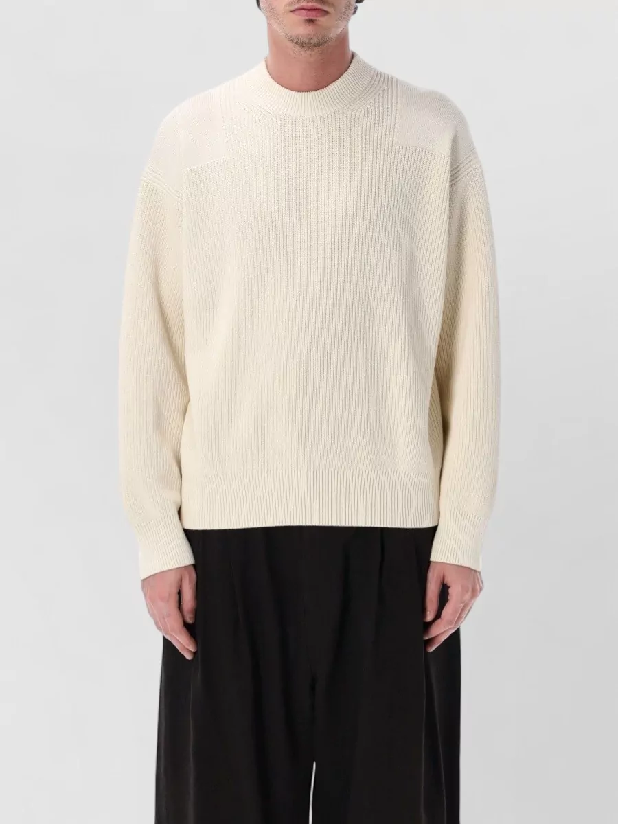 Studio Nicholson cotton crewneck ribbed knit sweater