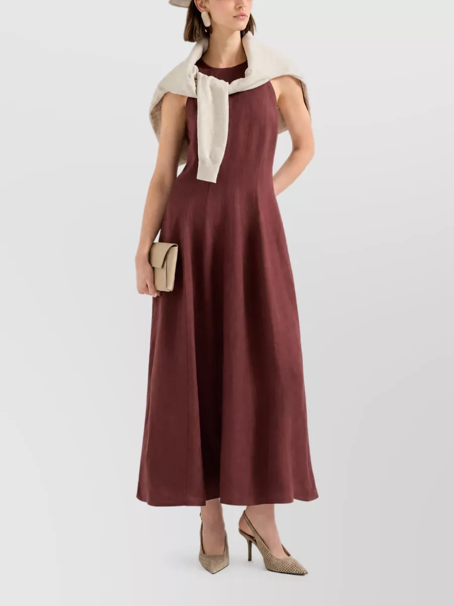 Brunello Cucinelli Viscose Linen Maxi Dress