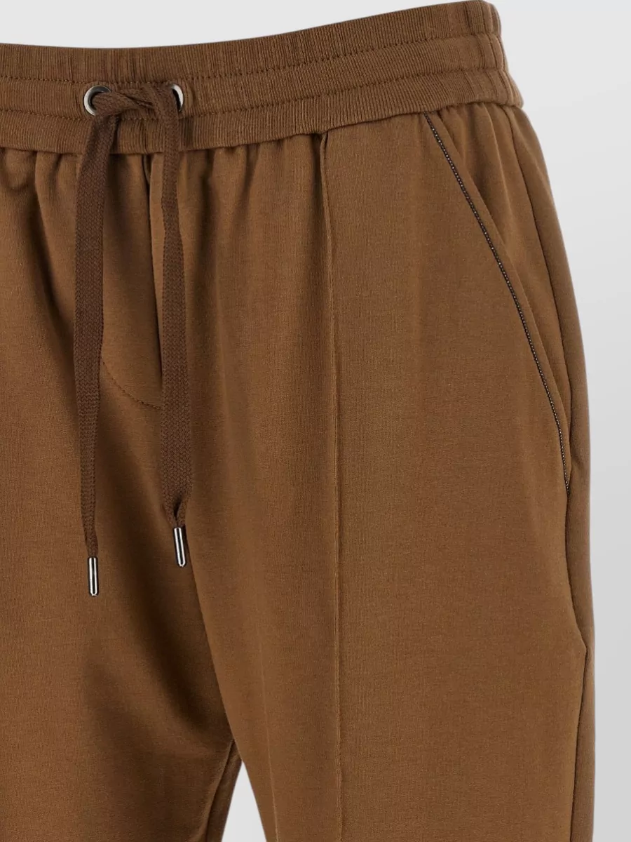 Brunello Cucinelli Cotton High-Rise Cropped Flared Track Joggers
