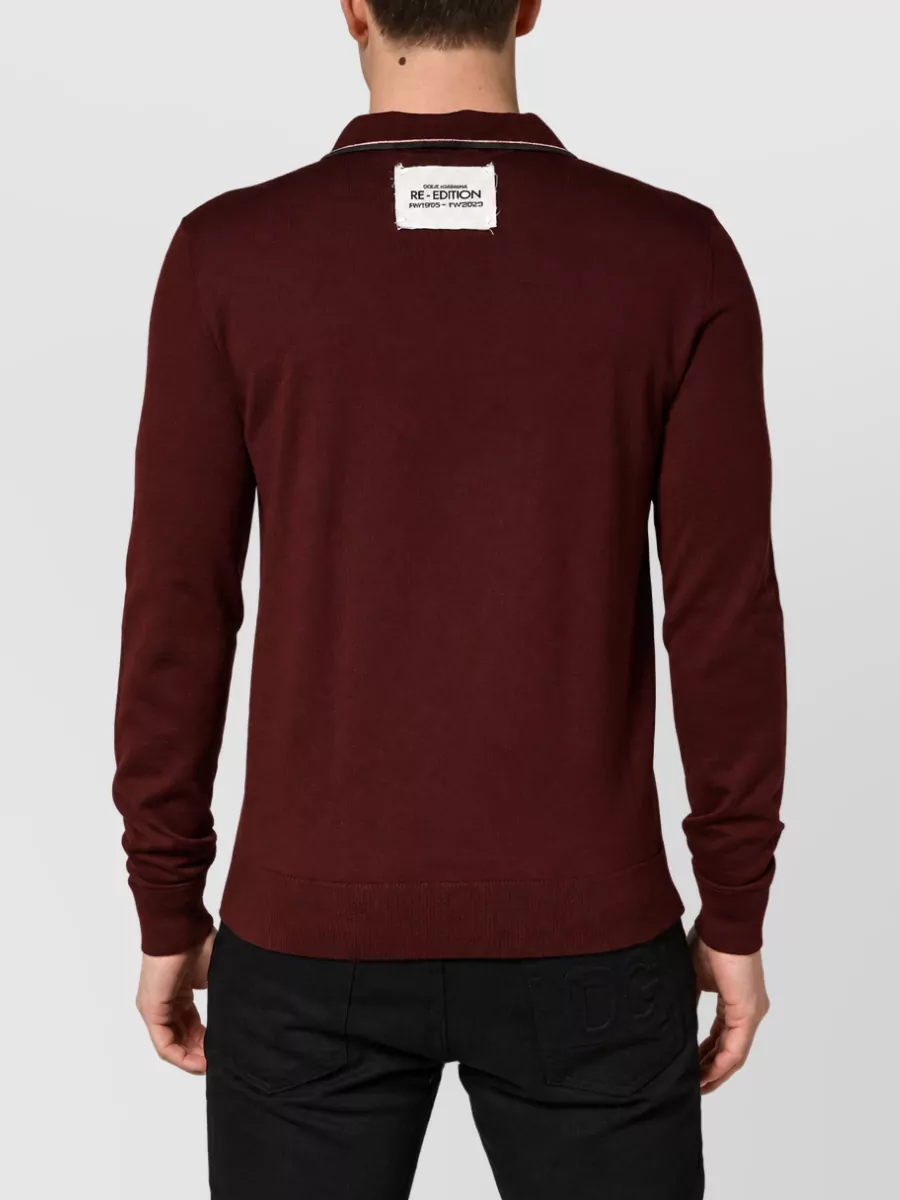 Dolce&Gabbana Wool Long-Sleeve Polo Shirt