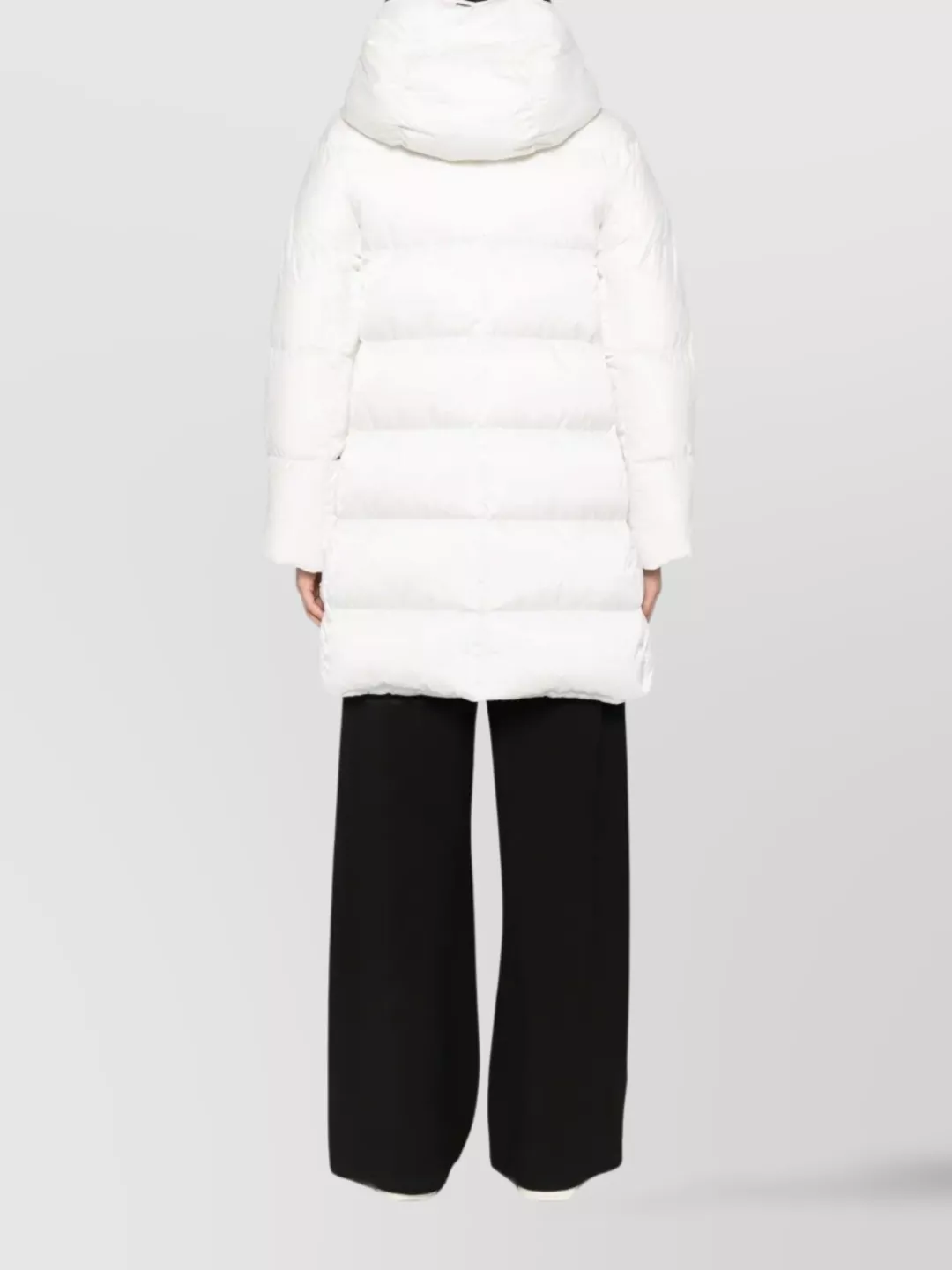 Herno Long Quilted Jacket With High Neck And Hood