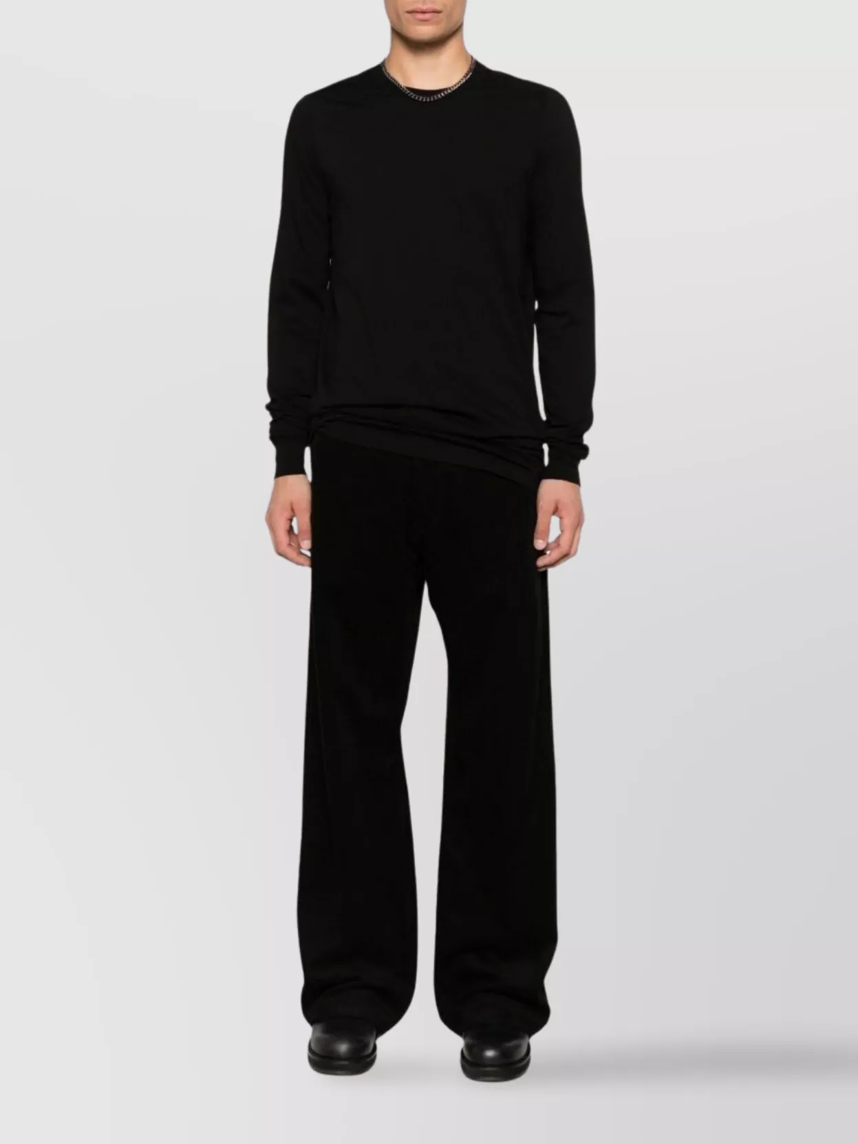 Rick Owens Wide-leg Trousers With Belt Loops And Five-pocket Style In Black