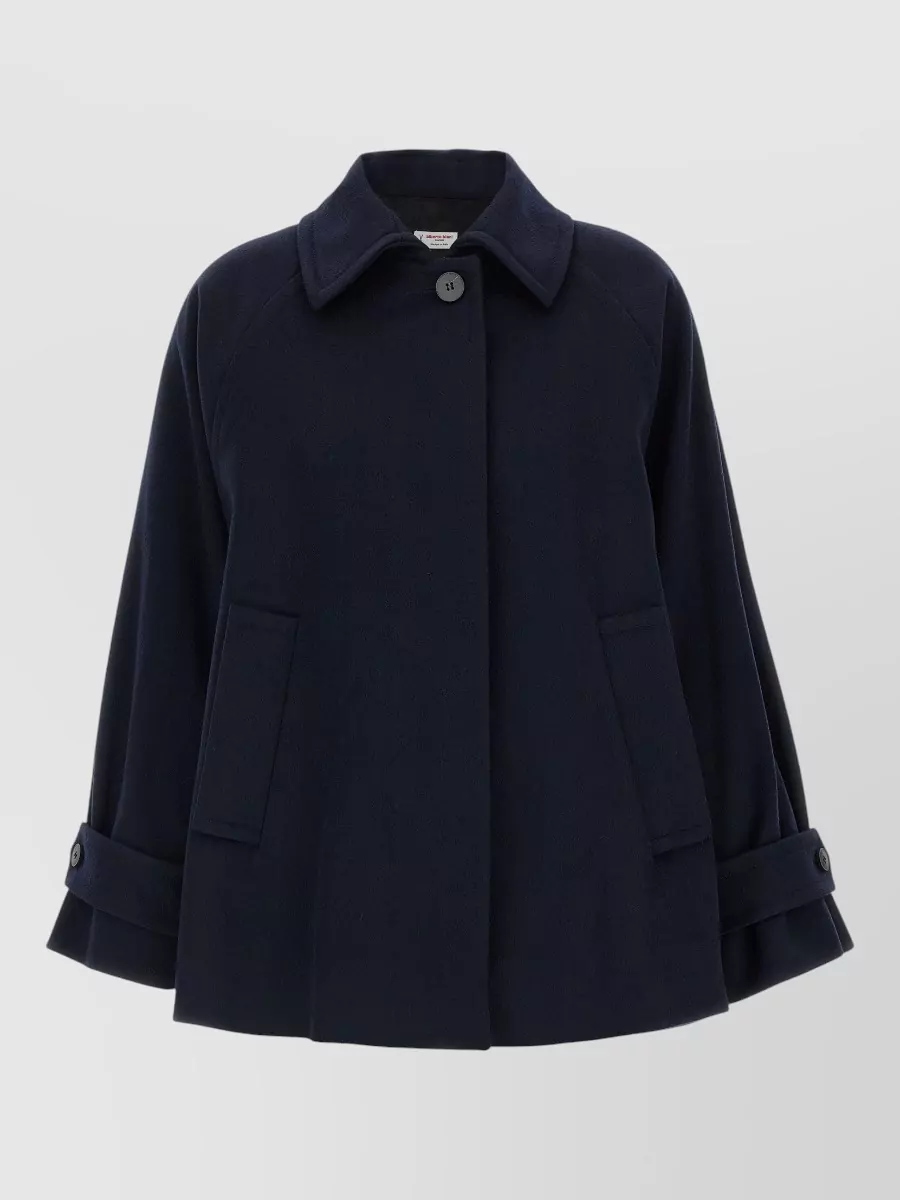 Alberto Biani Raglan Sleeve Coat Featuring Flap Pockets In Black