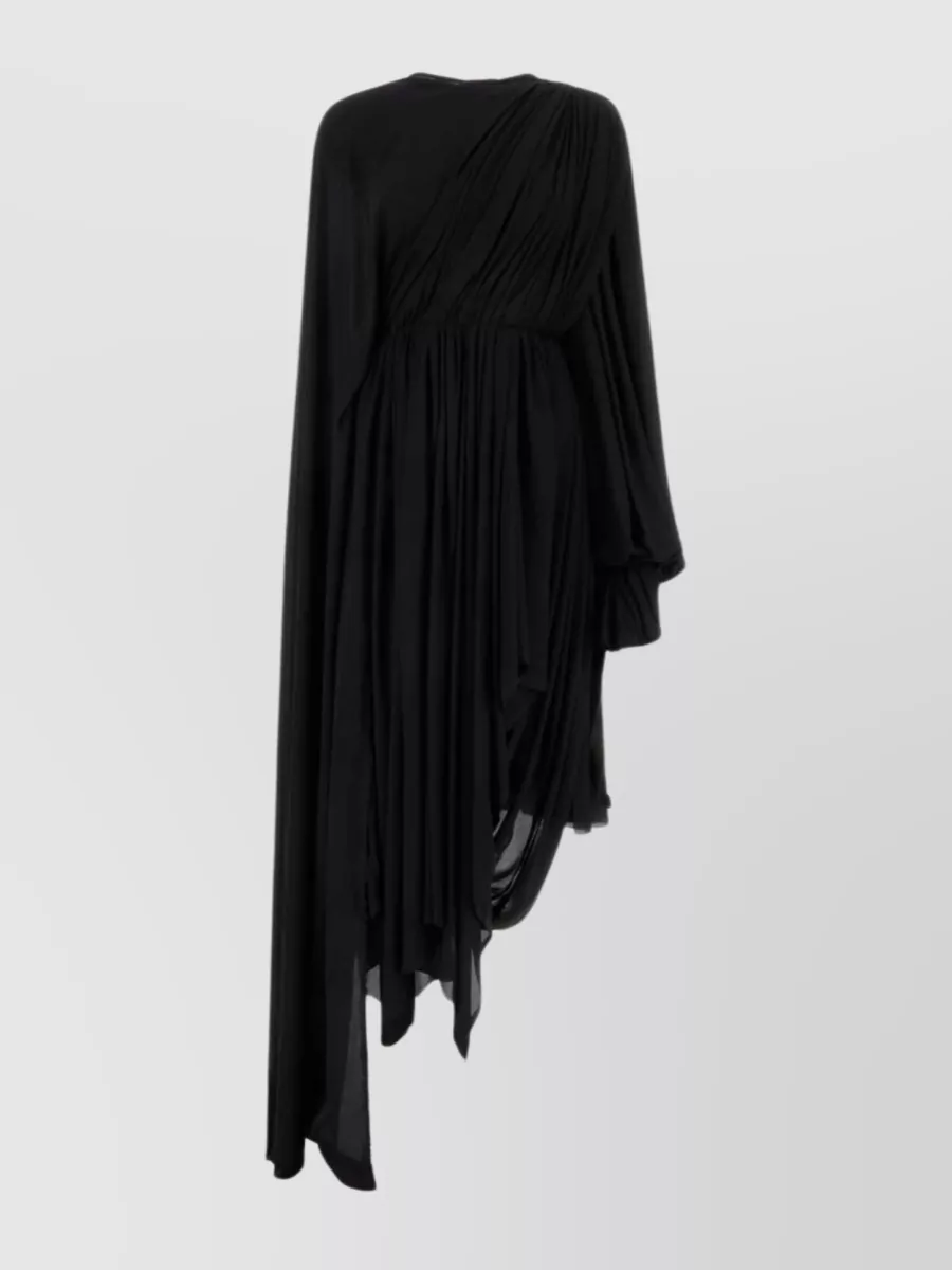 Shop Balenciaga All In Modern Draped One-shoulder Dress In Black