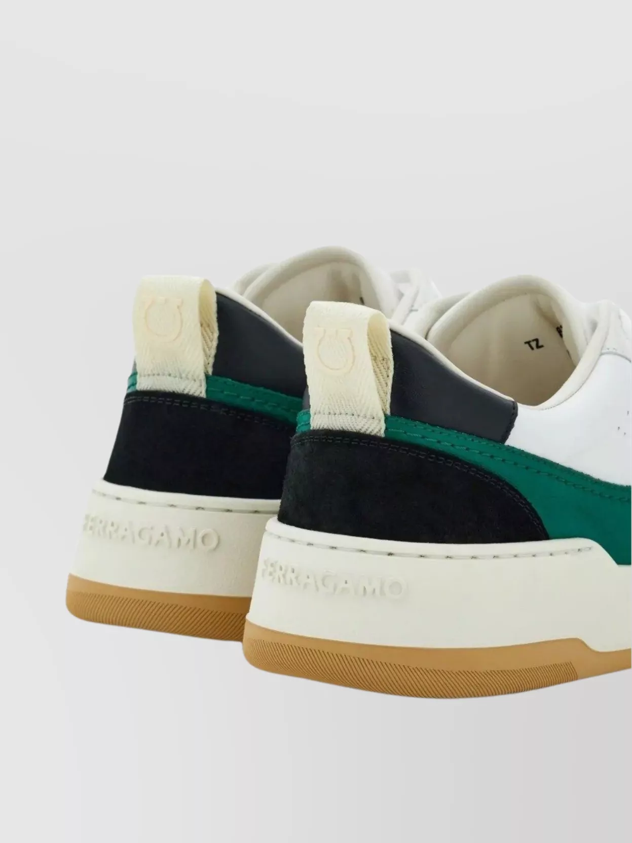 Ferragamo Suede Panelled Sneakers Perforated Detailing