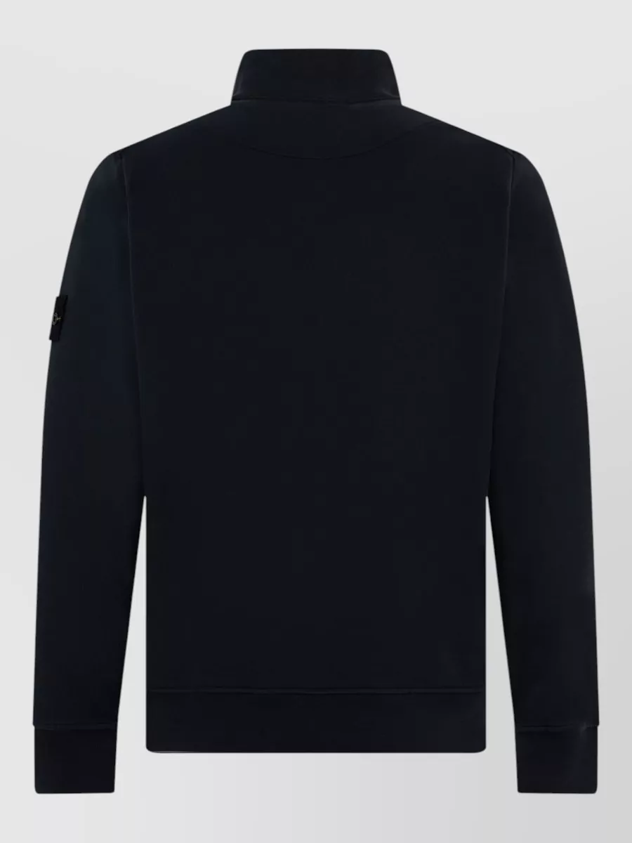 Stone Island Cotton Zip-Up High-Collar Sweatshirt