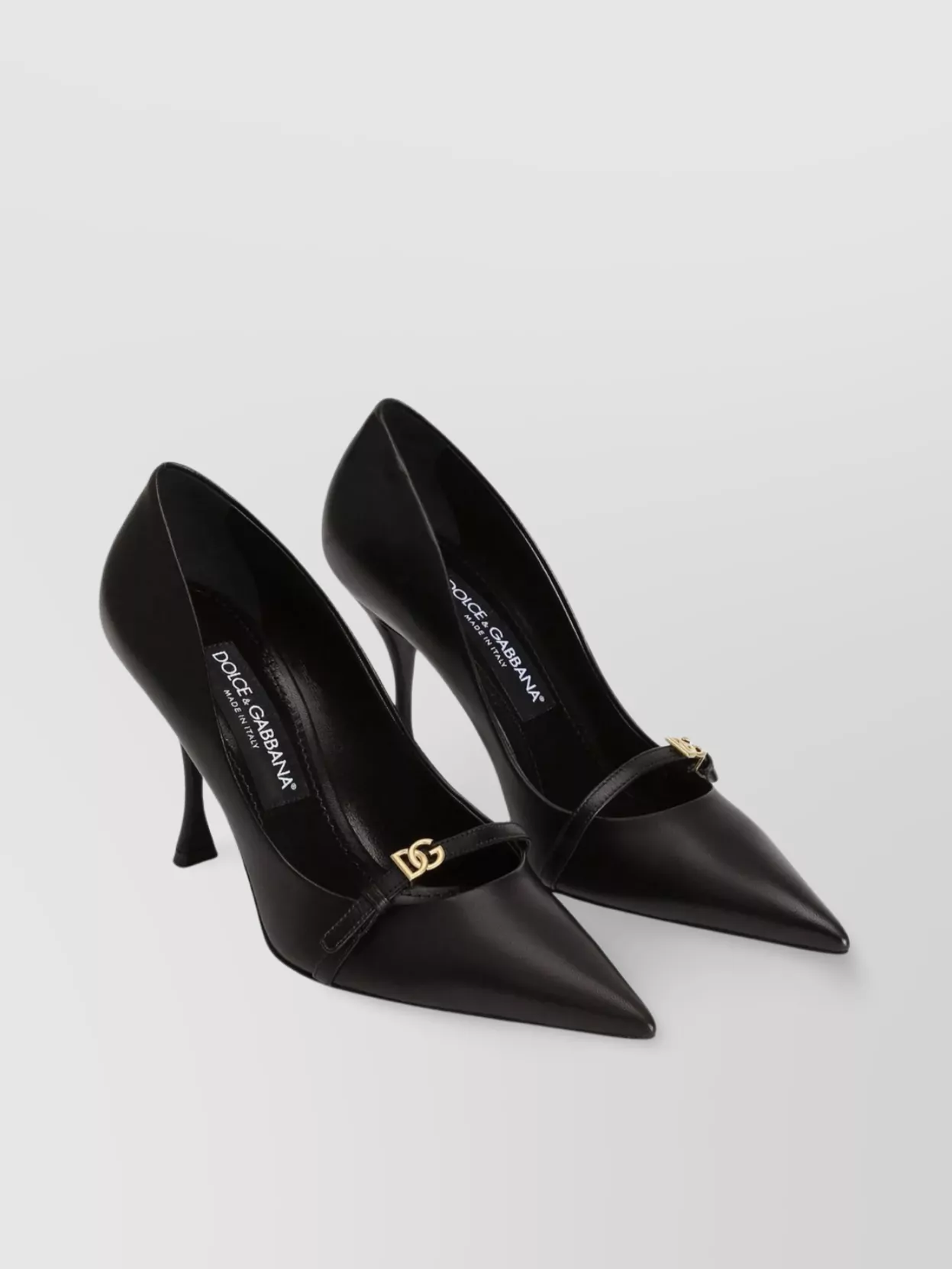 Dolce & Gabbana 90mm Leather Pumps With Pointed Toes In Black