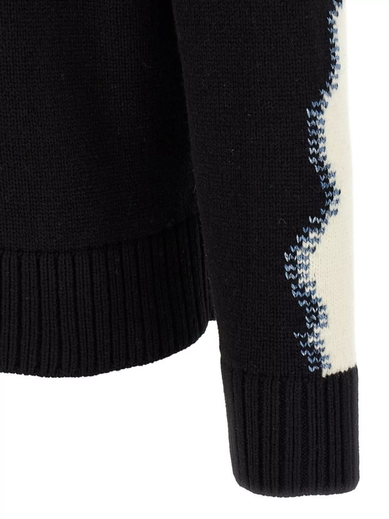 Dsquared2 Two-tone Crew Neck Sweater With Graphic Design In Black