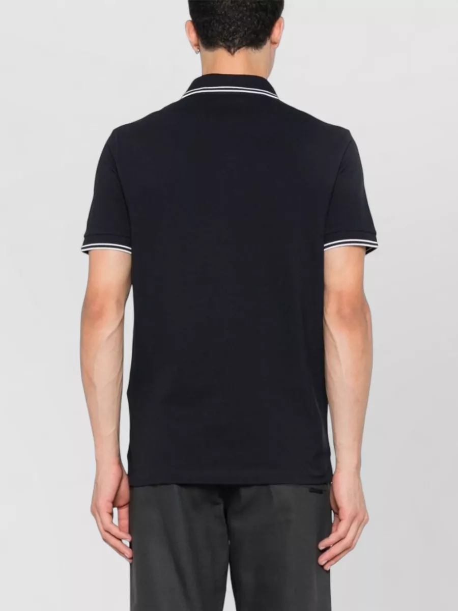 Stone Island Polo Shirt Slim Fit Contrast Trim Collar