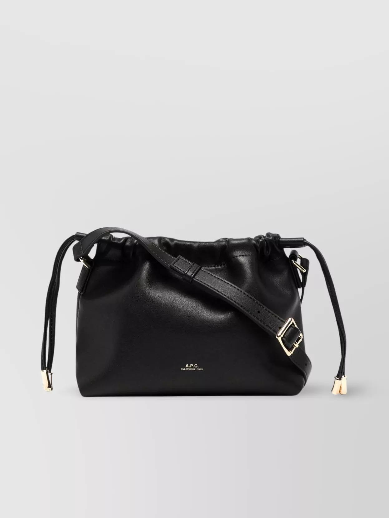 A.p.c. Ninon Mini Faux Leather Cross-body Bag In Black