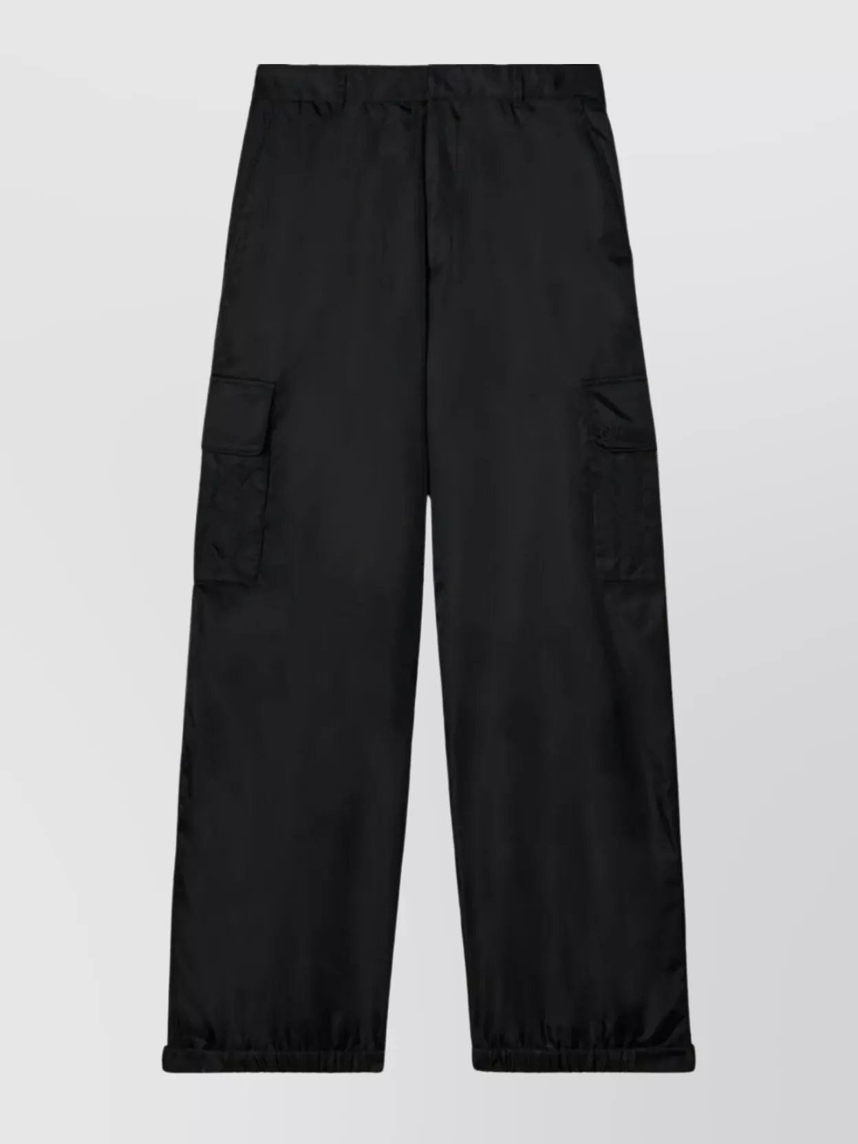 Shop Off-white Elasticated Ankles Cargo Trousers In Black