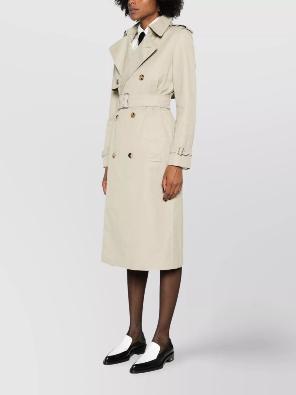 Burberry Trench Coat With Belted Waist And Epaulettes