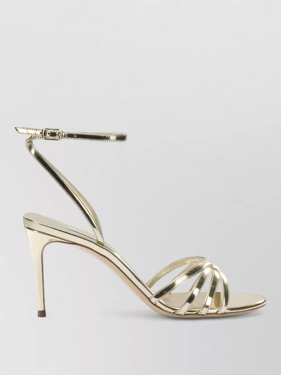 Casadei Metallic Open Toe Strappy Sandals Design