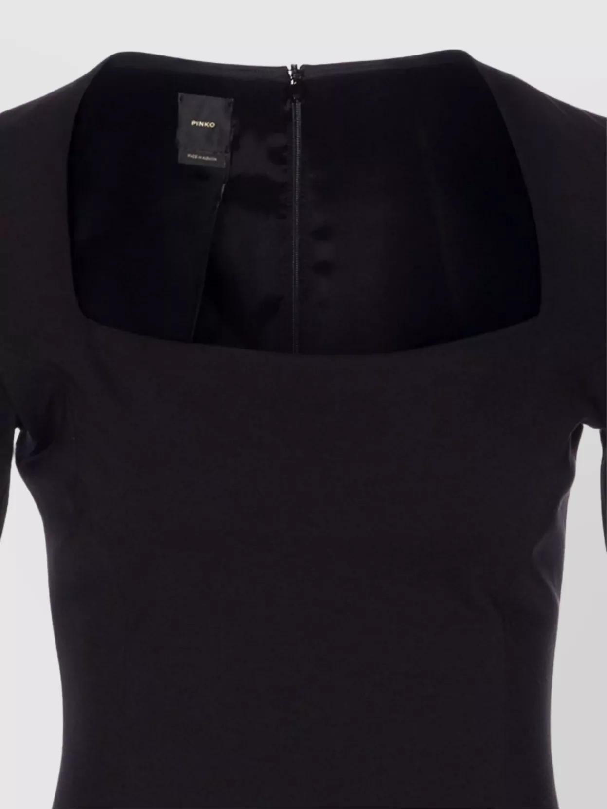 Pinko Flounced Square Neck Long Sleeve Dress
