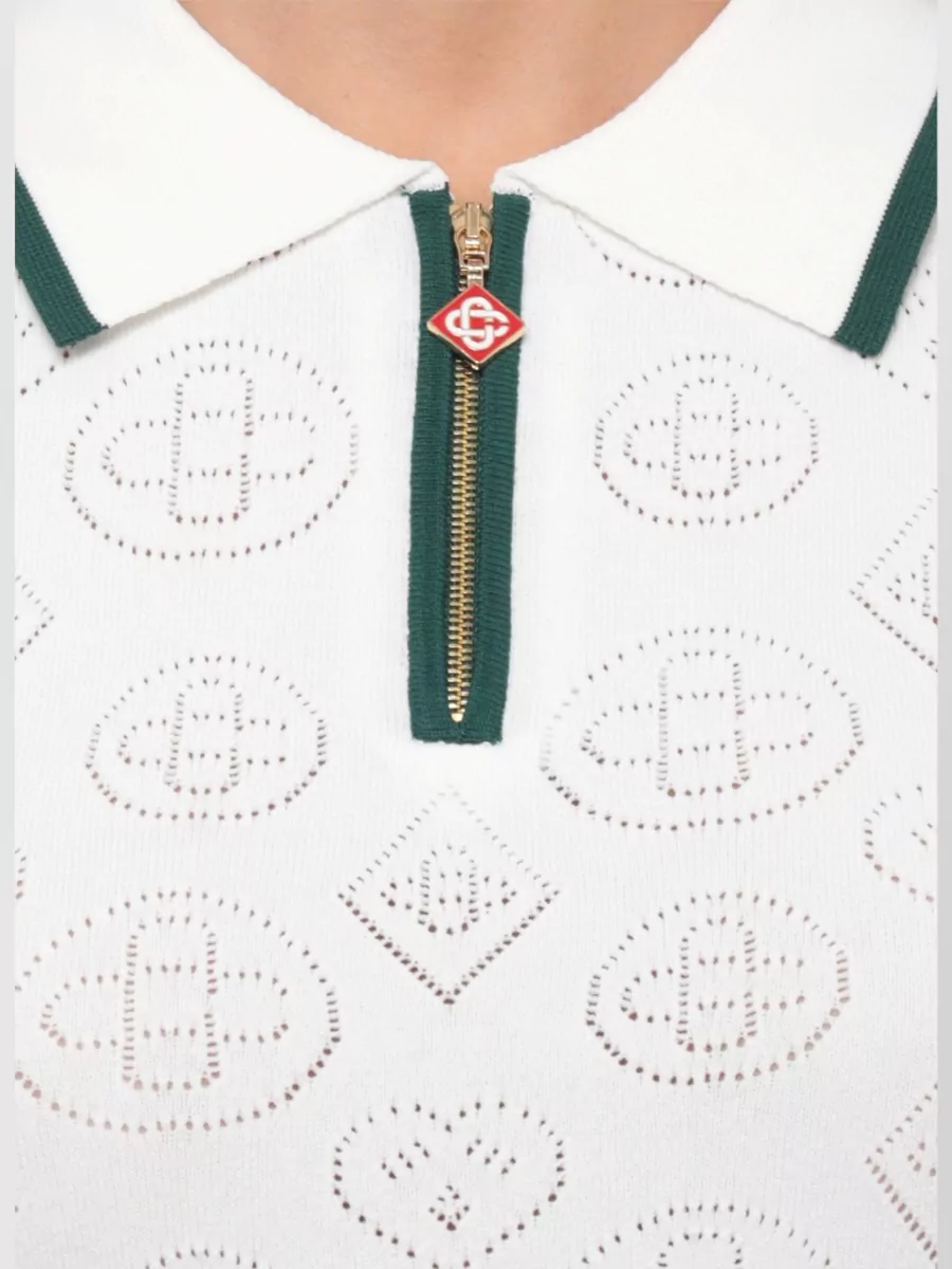 Casablanca Ribbed Logo Polo Shirt