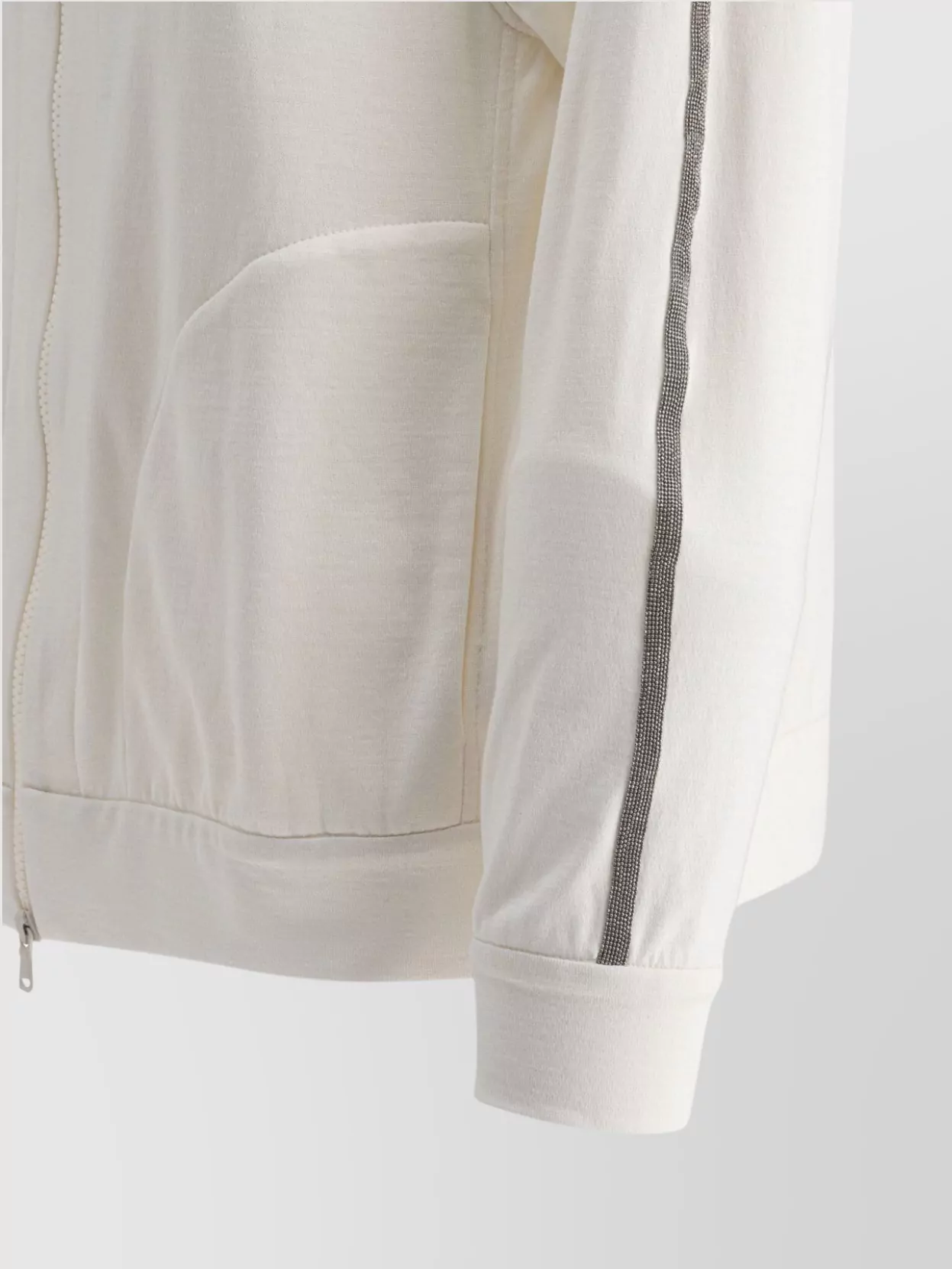 BRUNELLO CUCINELLI HOODED SWEATSHIRT WITH CONTRAST STRIPE DETAIL