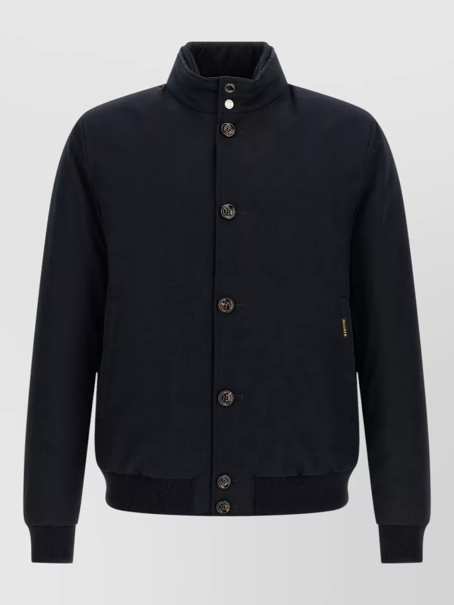 Moorer single-breasted wool cashmere quilted bomber jacket