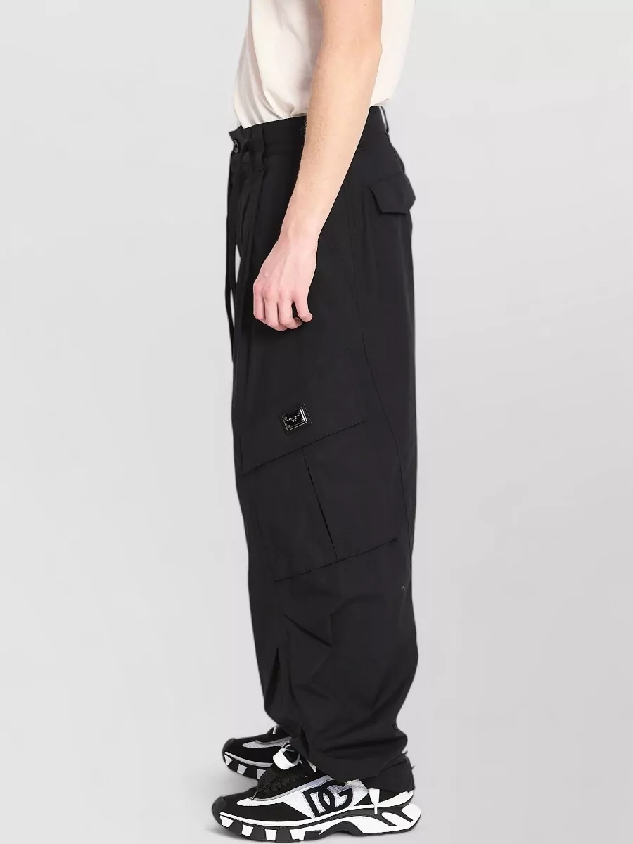 Dolce&Gabbana Cotton Mid-Rise Wide-Leg Cargo Trousers