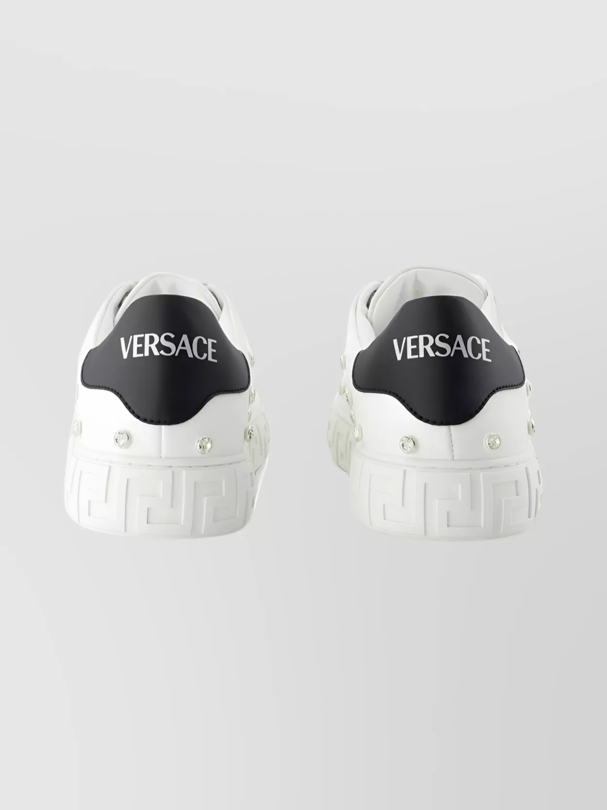 Versace Leather Sneakers Round Toe Low-Top Design