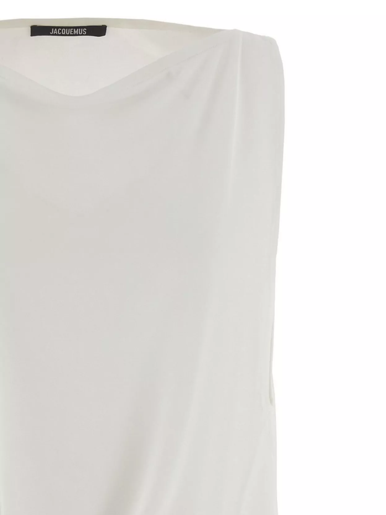 Jacquemus Le Haut Peplo White Top With Square Neck And Cut-out On The Side In Viscose Blend Woman