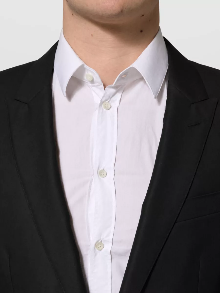 Dolce&Gabbana Silk Wool Single Breasted Coat
