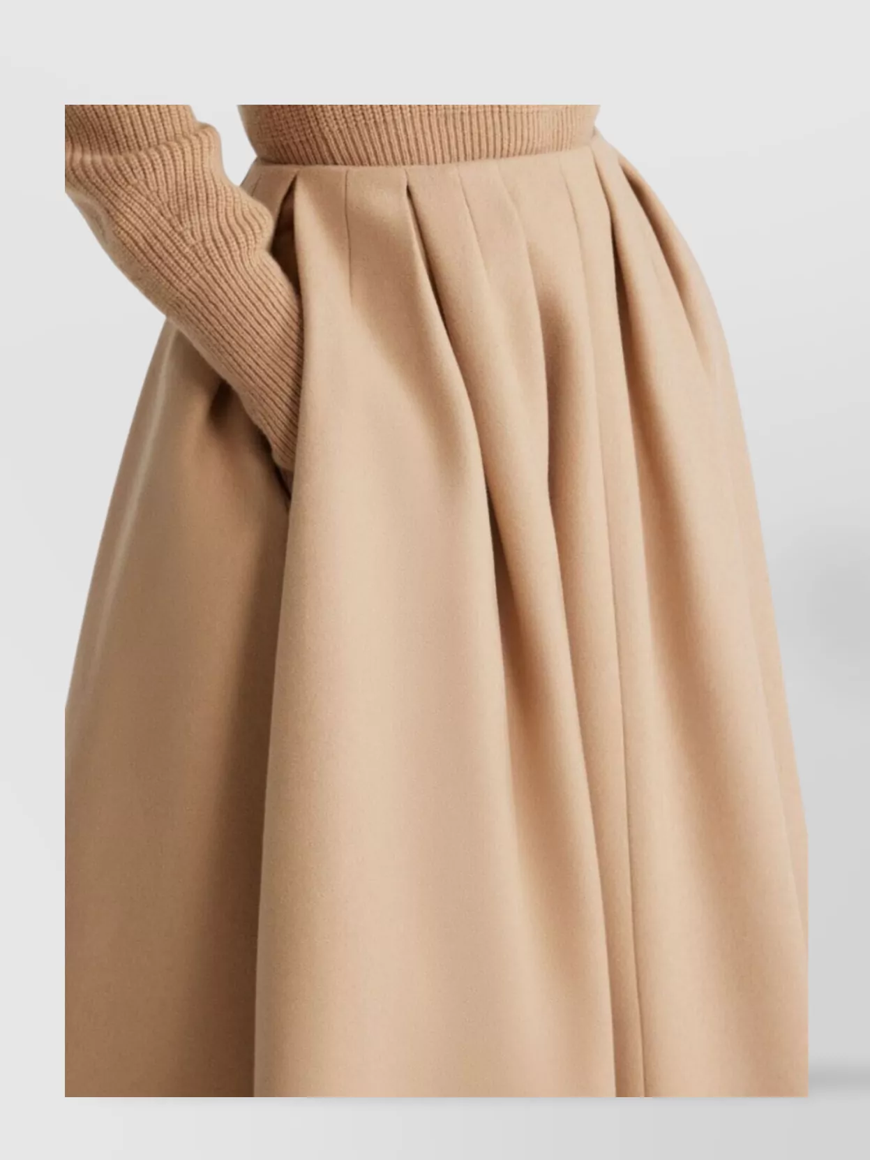スカート PATOU FW24 SIGNATURE PLEATED MIDI SKIRT (SK0700103 999B) Patou | Pleated midi skirt in technical wool twill