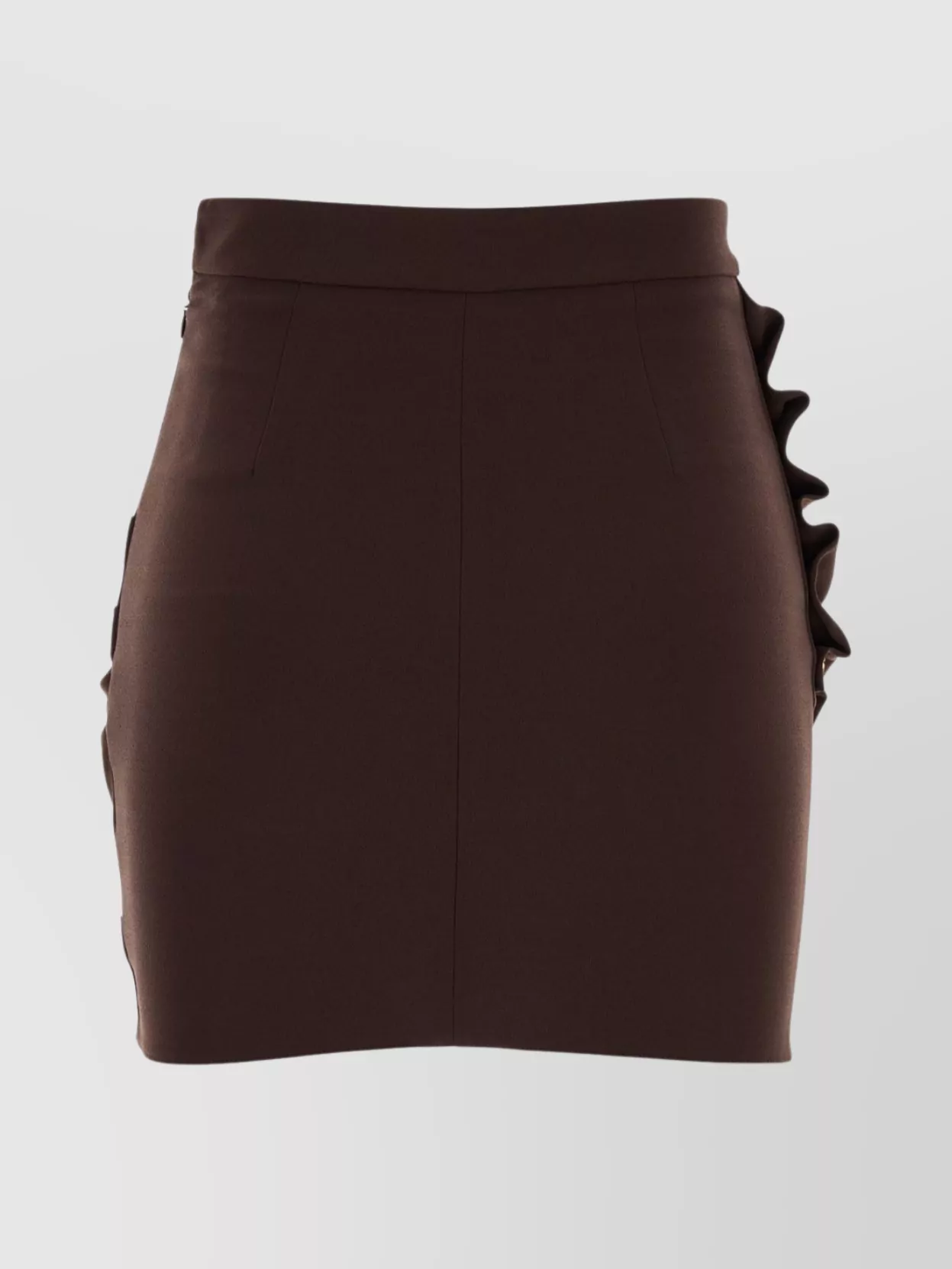 Elisabetta Franchi High-waisted Mini Skirt Featuring Button Detail In Brown