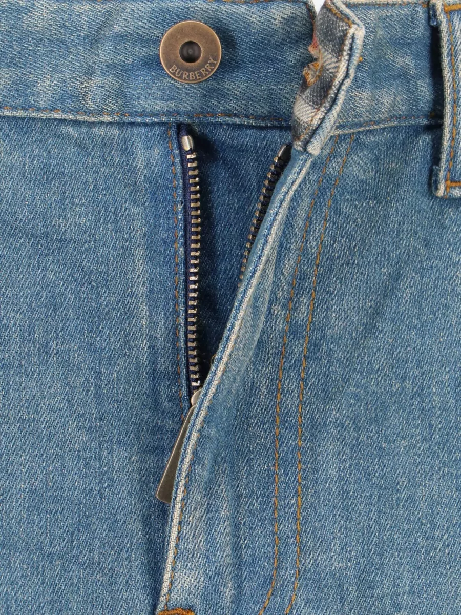 Burberry Straight Trousers Belt Loops Back Side Pockets