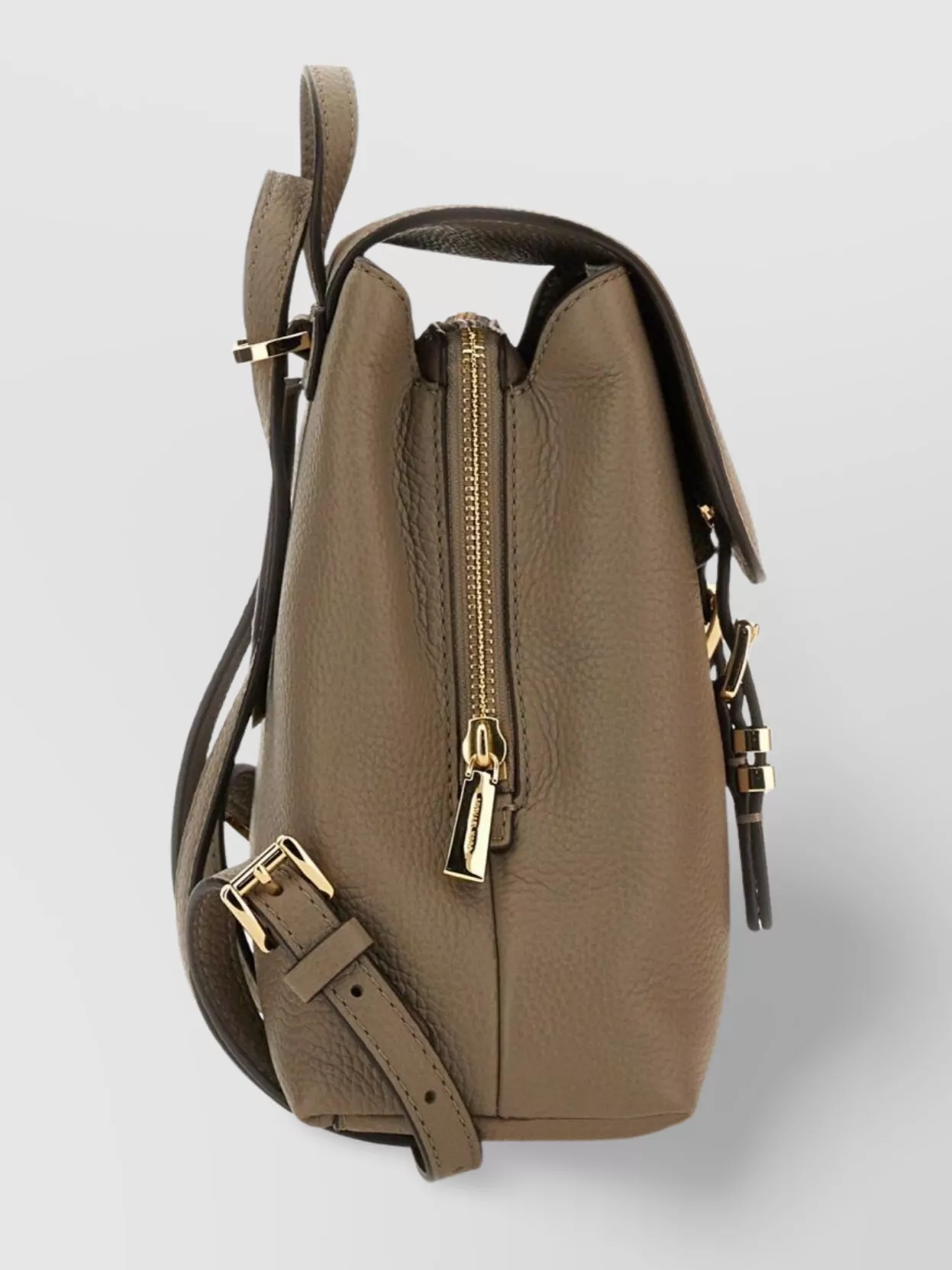 Michael Kors Leather Backpack With Adjustable Straps And Front Buckle