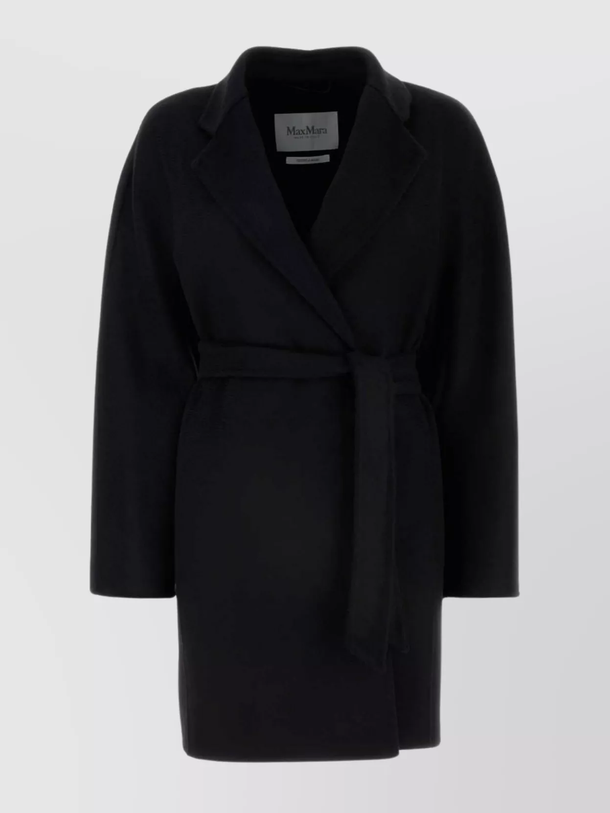 Max Mara Cashmere Harold Coat 3/4 Sleeves In Black