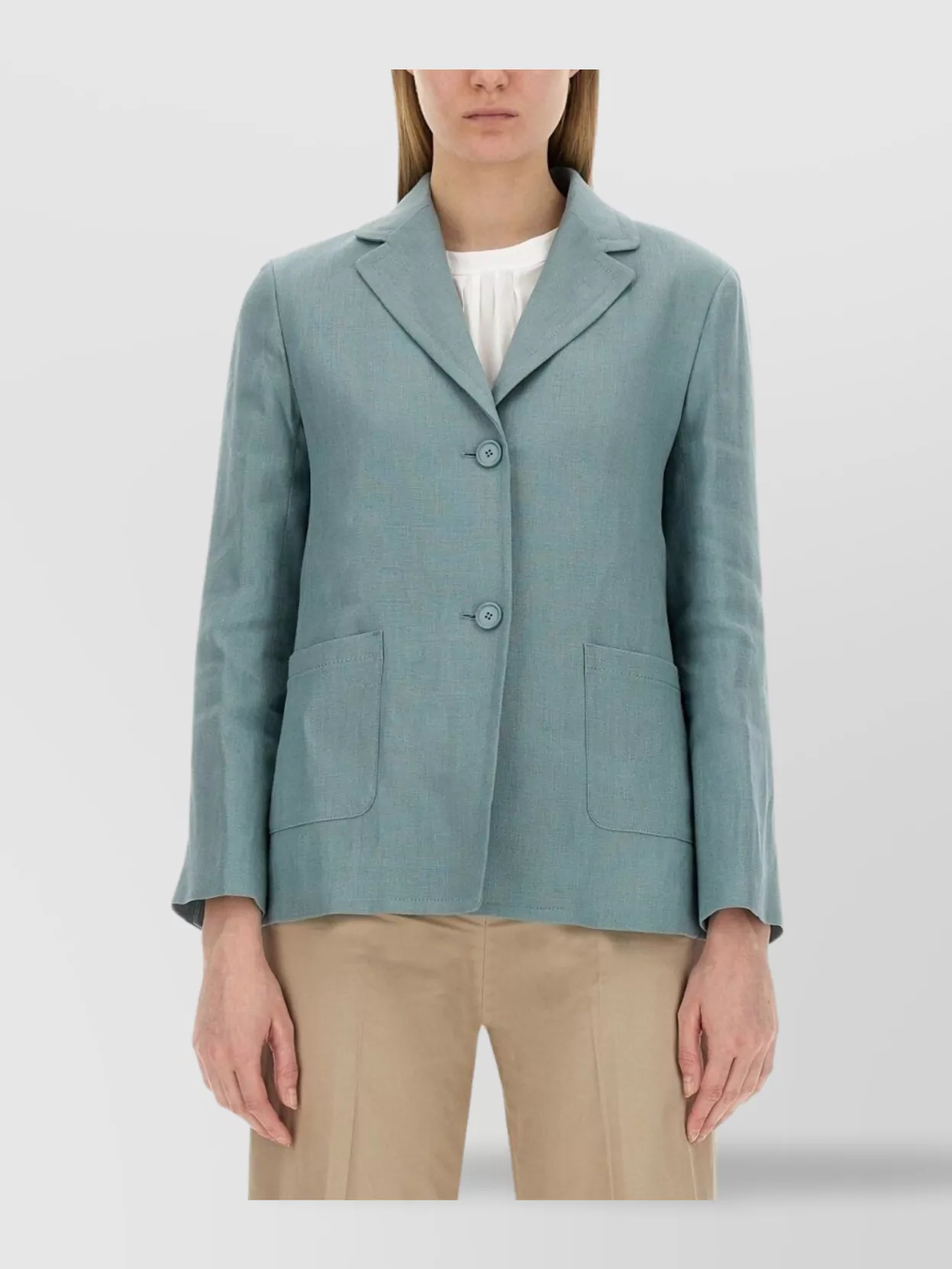 S Max Mara Notched Lapel Long Sleeve Jacket