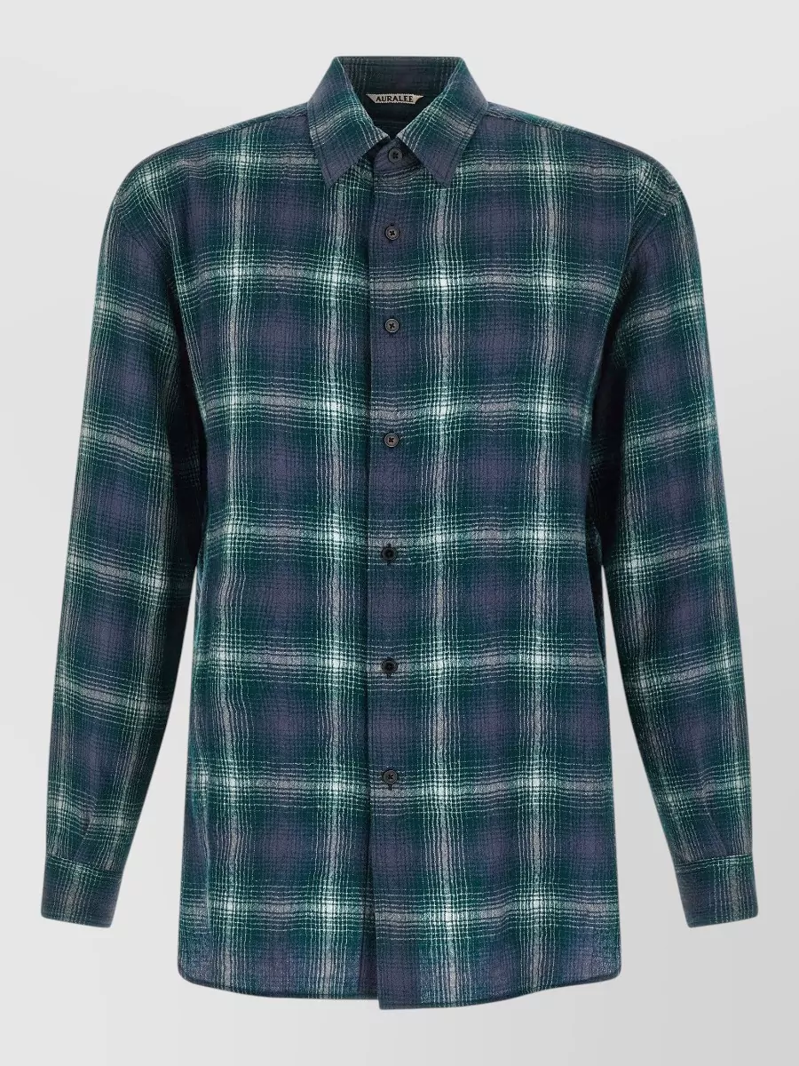 Auralee wool check shirt