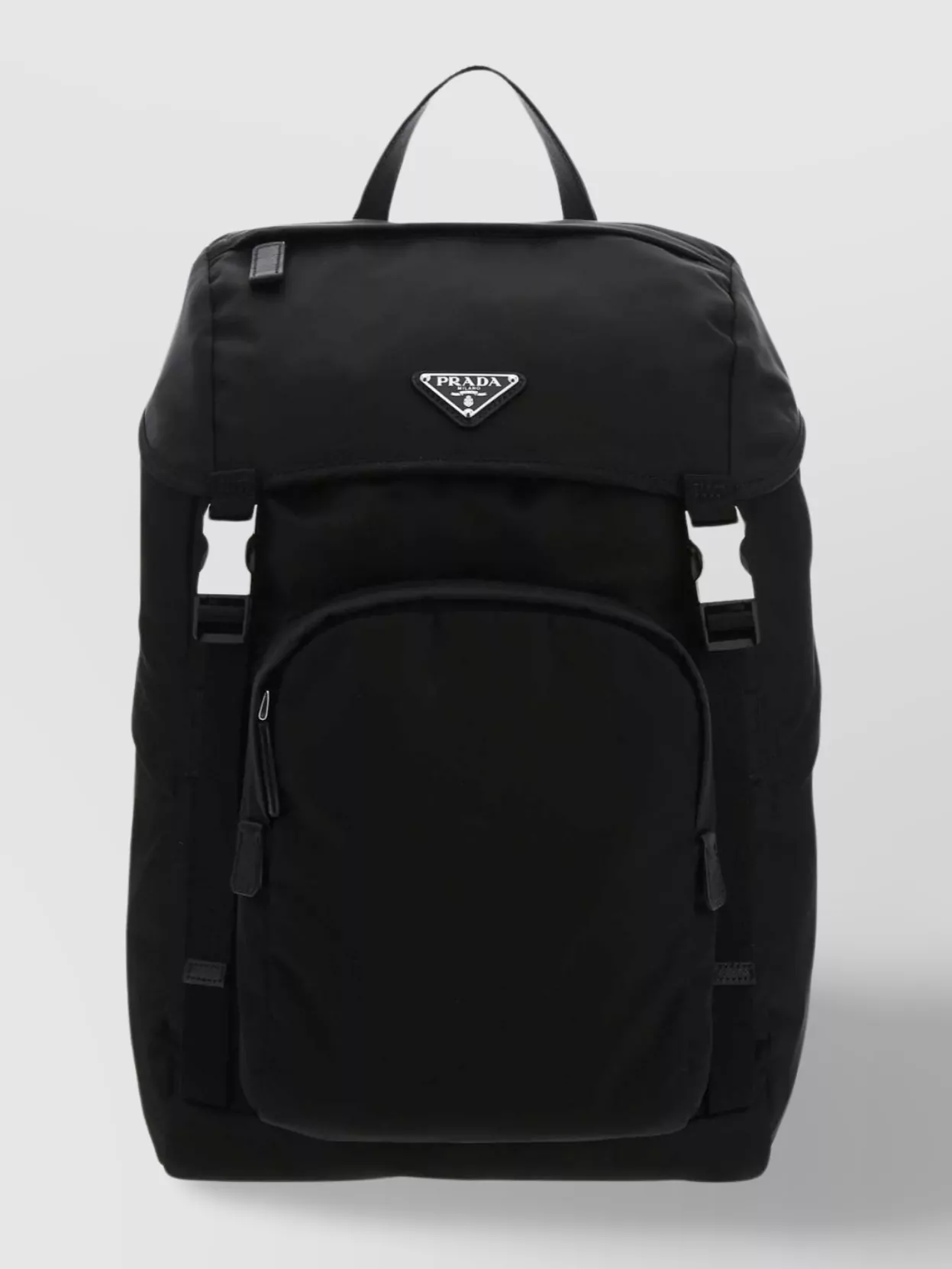 Prada Nylon Backpack With Adjustable Straps And Pockets