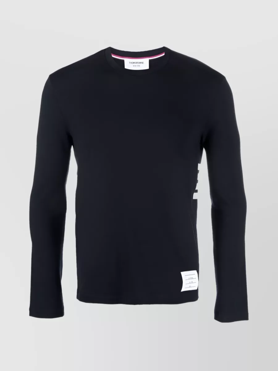 Shop Thom Browne Ribbed Wool Blend Knit Pullover In Blue