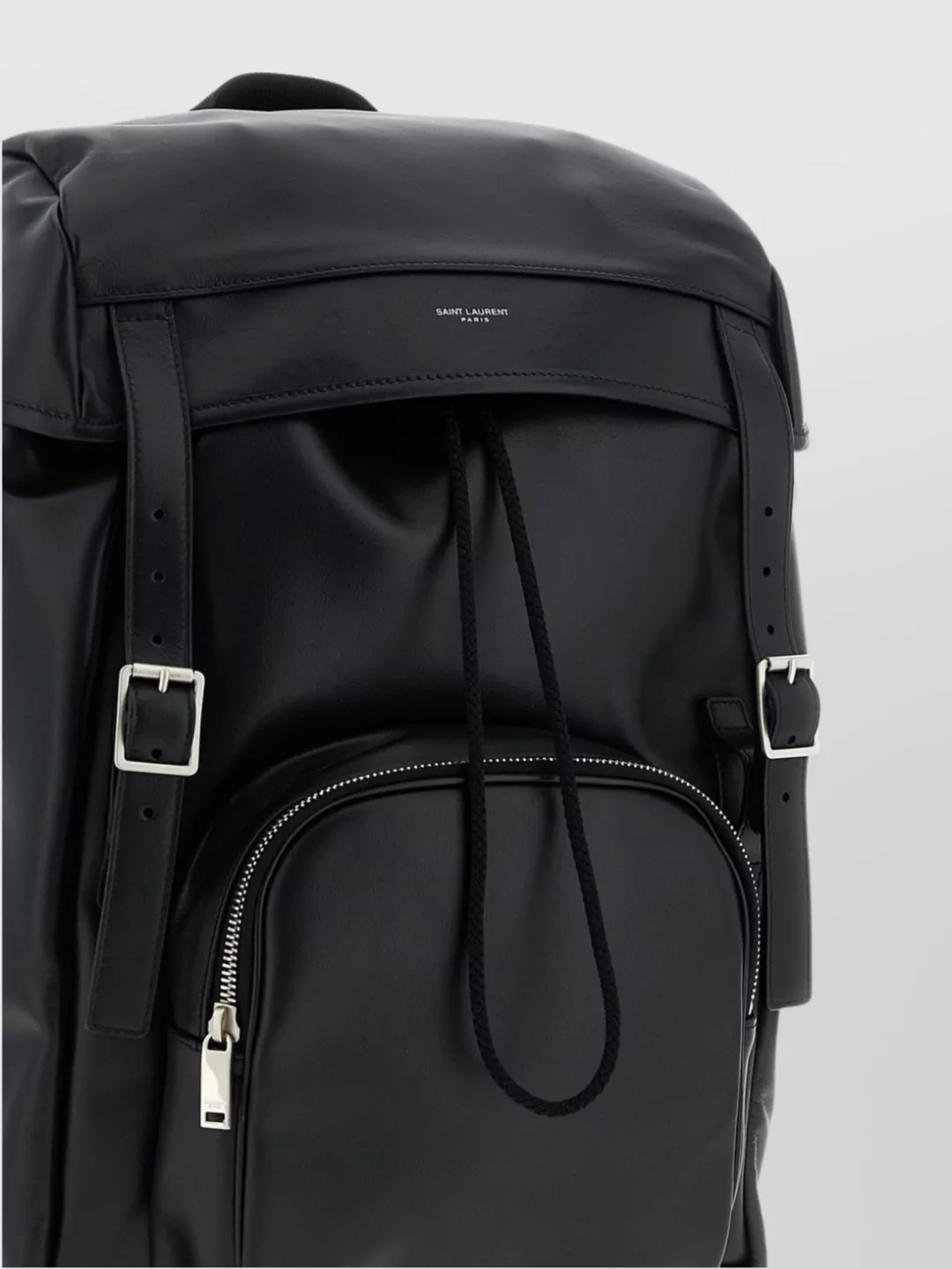 Saint Laurent Versatile Leather Backpack Featuring Zip Pocket