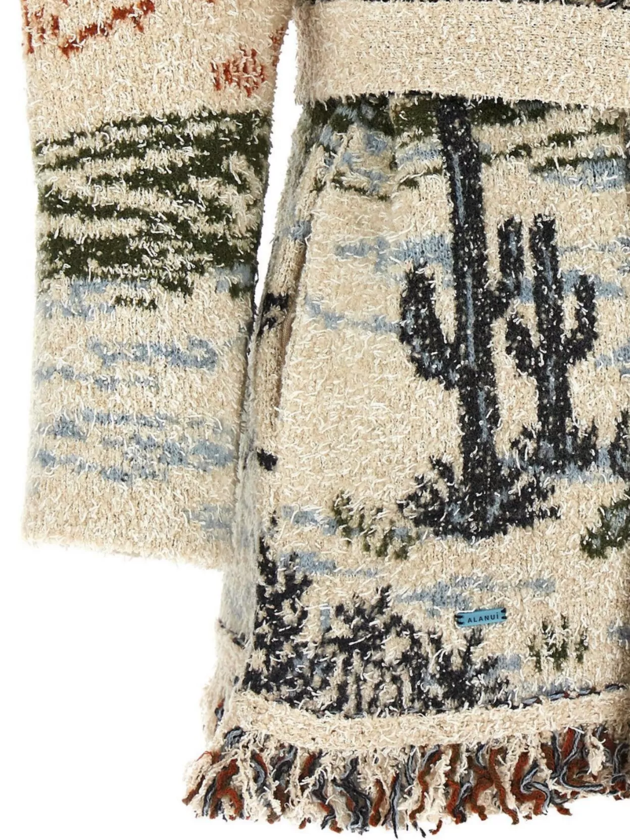Alanui Sunset Riders Cardigan Knitwear Beige In White