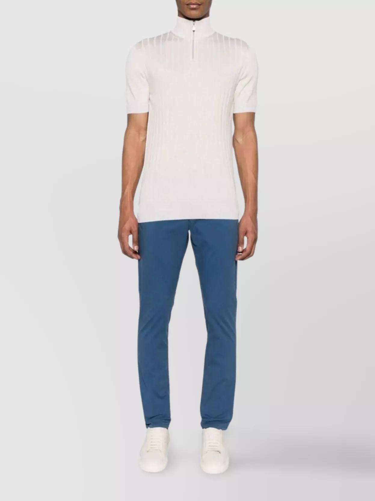 Dondup Tailored Trousers With Pockets And Loops In Blue